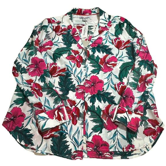 Tommy Bahama Colorful Floral Button Shirt Long Sleeve Size S/P NWT $188 100%Silk